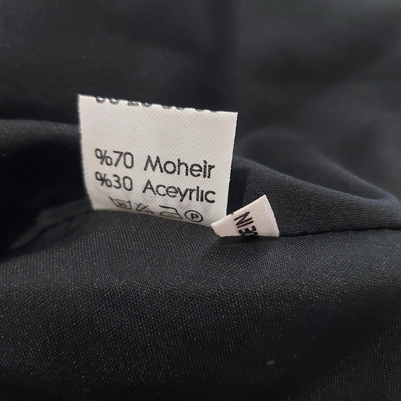 FUZZY Mohair blend cardigan coat flowers embroidery - Picture 14 of 15